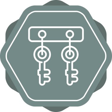 tuş simgesi vektör illüstrasyonu için kancalar 