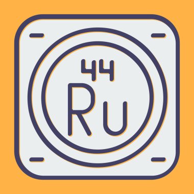 Periyodik tablonun kimyasal elementinin web illüstrasyonu