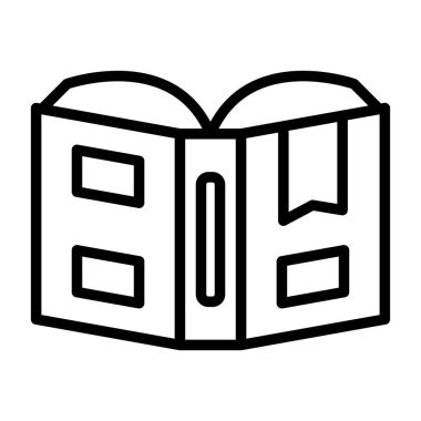 Yer imi web simgesiyle kitabı aç, basit illüstrasyon