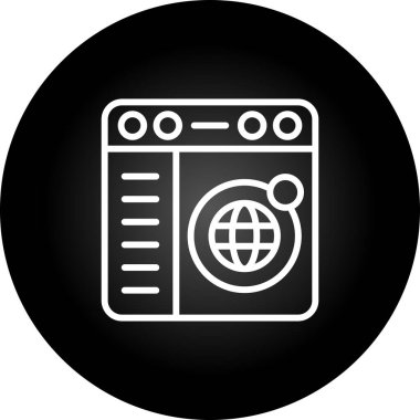 Online Dünya simgesi, vektör illüstrasyon 