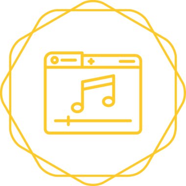 müzik çalar simgesi, vektör illüstrasyonu 