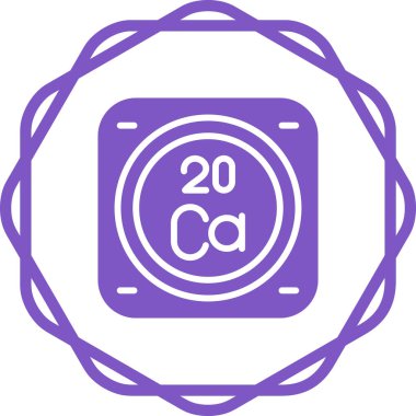 Ca, Kalsiyum element vektör simgesi, periyodik tablo elementi. Vektör çizimi. Beyaz arkaplanda izole