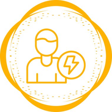 Yenilmez kişi modern simge beyaz arkaplanda izole 