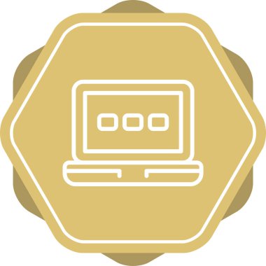 dizüstü bilgisayar simgesi, vektör illüstrasyonu basit tasarım