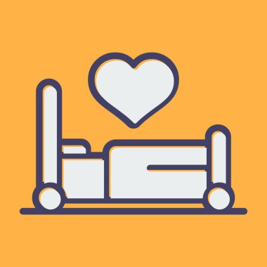 yatak ağı simgesi, basit vektör illüstrasyonu