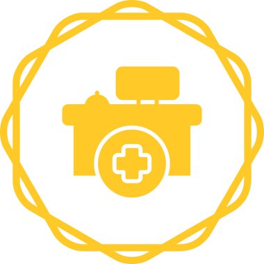 Hastane simgesi vektör illüstrasyonunda resepsiyon 