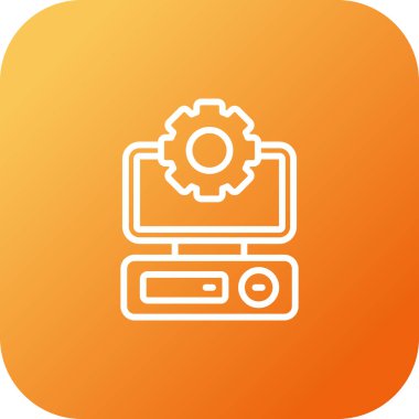 Bakım simgesi, servis aracı simgesi, vektör illüstrasyonu