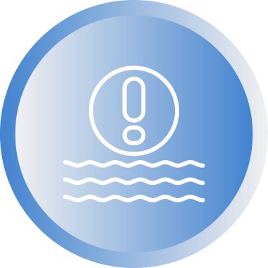 Ünlem işareti olan dalgalar. Web simgesi basit illüstrasyon