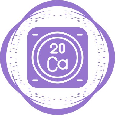 Ca, Kalsiyum element vektör simgesi, periyodik tablo elementi. Vektör çizimi. Beyaz arkaplanda izole