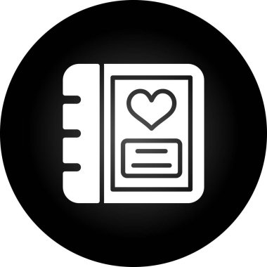 Romantik fotoğraf albümü web simgesi basit illüstrasyon