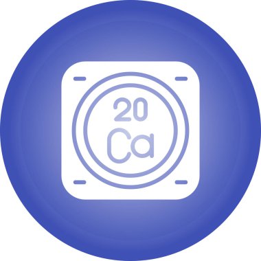 Ca, Kalsiyum element vektör simgesi, periyodik tablo elementi. Vektör çizimi. Beyaz arkaplanda izole