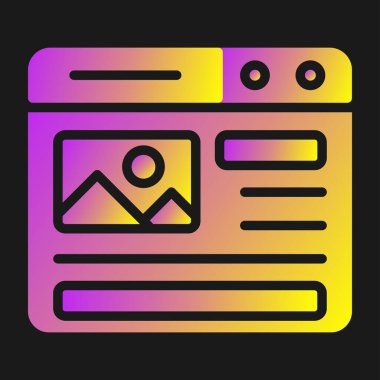 Web tasarım simgesi, web geliştirme konsepti, vektör illüstrasyonu 