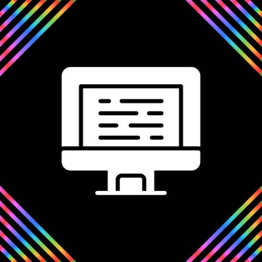Masaüstü Bilgisayar Web simgesi vektör çizimi