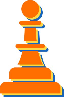 Satranç taşı web simgesi, basit vektör illüstrasyonu