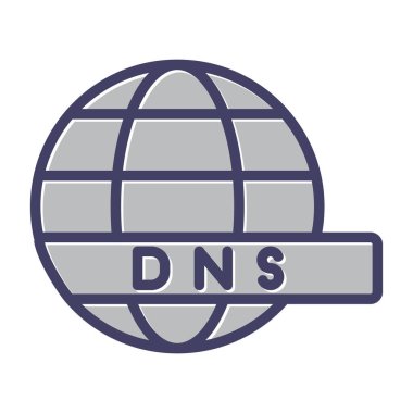 DNS Sunucu web simgesi, basit illüstrasyon