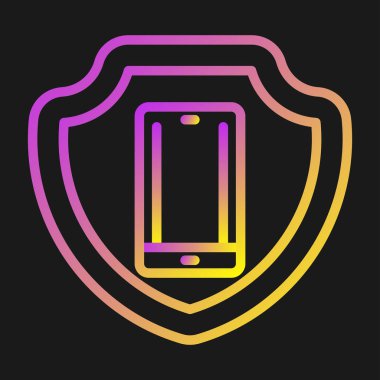 Bir kalkan simgesinin vektör illüstrasyonu