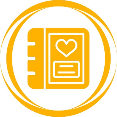 Romantik fotoğraf albümü web simgesi basit illüstrasyon