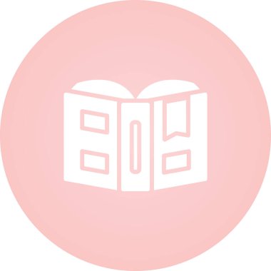 open book with bookmark web icon, simple illustration