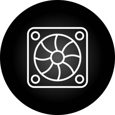 Soğutma hayran simgesi, vektör illüstrasyonu