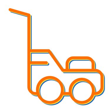 Çim biçme makinesi. Web simgesi basit illüstrasyon