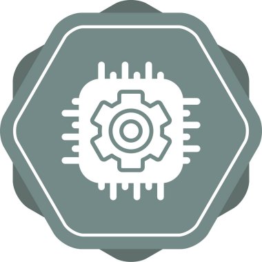 İşlemci Web simgesi vektör illüstrasyonu 