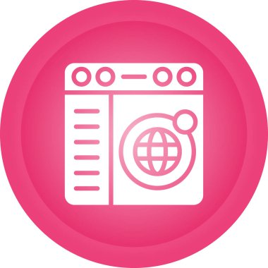 Online Dünya simgesi, vektör illüstrasyon 