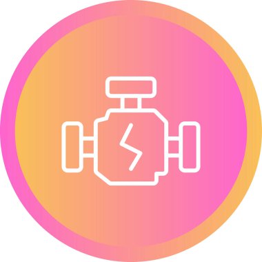 araba motoru simgesi vektör illüstrasyonu   