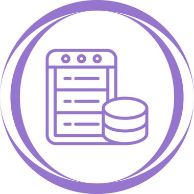 Veritabanı modern simgesinin vektör çizimi