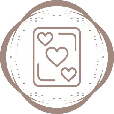 Kart web simgesi oynanıyor, basit vektör illüstrasyonu