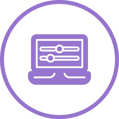 dizüstü bilgisayar simgesi, vektör illüstrasyonu basit tasarım