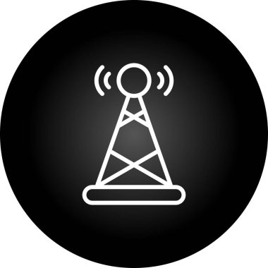 Bluetooth FM Verici. Web simgesi basit illüstrasyon