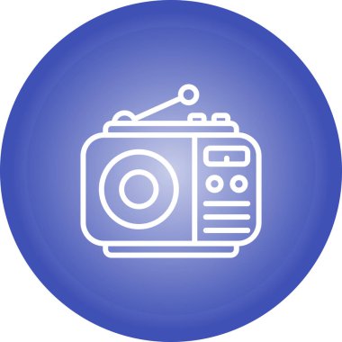 Radyo. Web simgesi vektör illüstrasyonu 