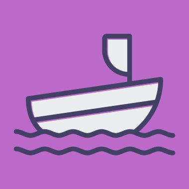 Tekne. Web simgesi basit illüstrasyon