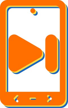 akıllı telefon oynatıcı simgesi, vektör illüstrasyonu basit tasarım