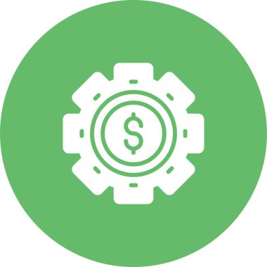 Dolar dişlisi. Web simgesi basit illüstrasyon