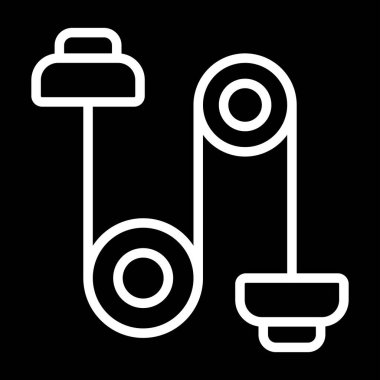 Makara Ağırlığı Simgesi, İp ve Makara Sistemi Simgesi Sanatı İllüstrasyonu