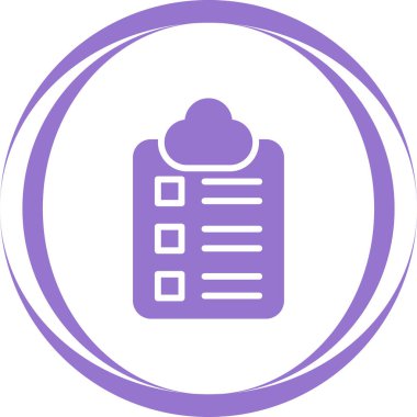 Kontrol listesi web simgesi, basit vektör illüstrasyonu