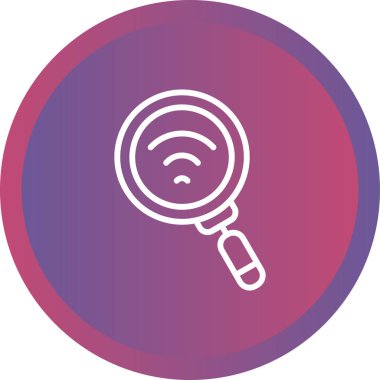 Kablosuz ağ analizcisi araması. Web simgesi basit illüstrasyon