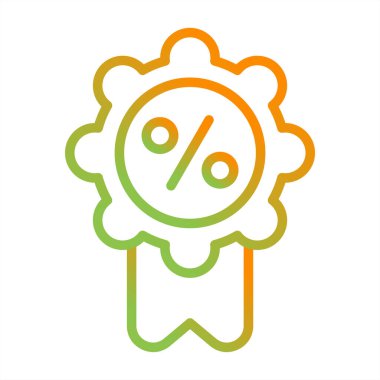 Rozet yüzde web simgesi, basit vektör illüstrasyonu