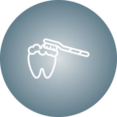 Diş fırçalama simgesi vektör çizimi 