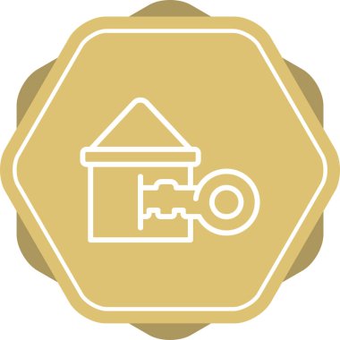 Ev ve anahtar simgesi, vektör illüstrasyonu