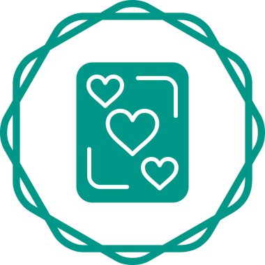 Kart web simgesi oynanıyor, basit vektör illüstrasyonu