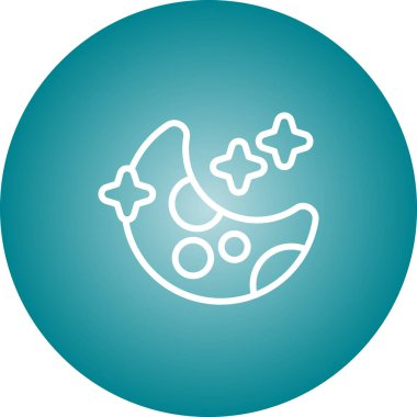 Ay ve yıldızların vektör illüstrasyonu web simgesi