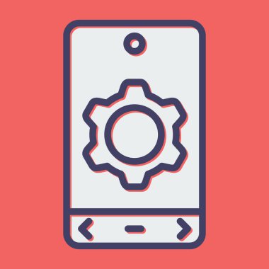 Simge, web düğmesi, basit vektör illüstrasyonu ayarlanıyor