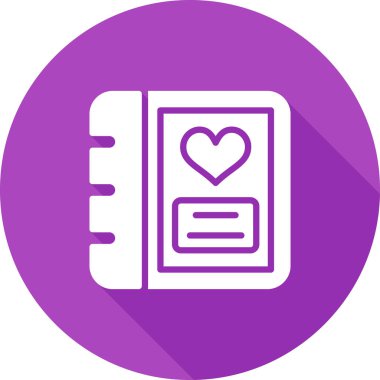 Romantik fotoğraf albümü web simgesi basit illüstrasyon