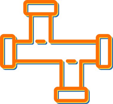 Kanal Borusu ikon vektör illüstrasyonu