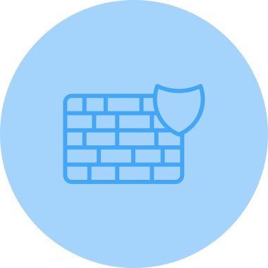 Firewall web simgesinin vektör illüstrasyonu      