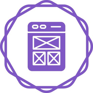 Web sitesi tel kafes. Açılış sayfası satırı simgesi. Web sayfası kullanıcı arabirimini tarayıcı penceresinde