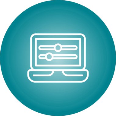 dizüstü bilgisayar simgesi, vektör illüstrasyonu basit tasarım