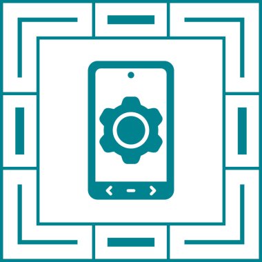 Simge, web düğmesi, basit vektör illüstrasyonu ayarlanıyor